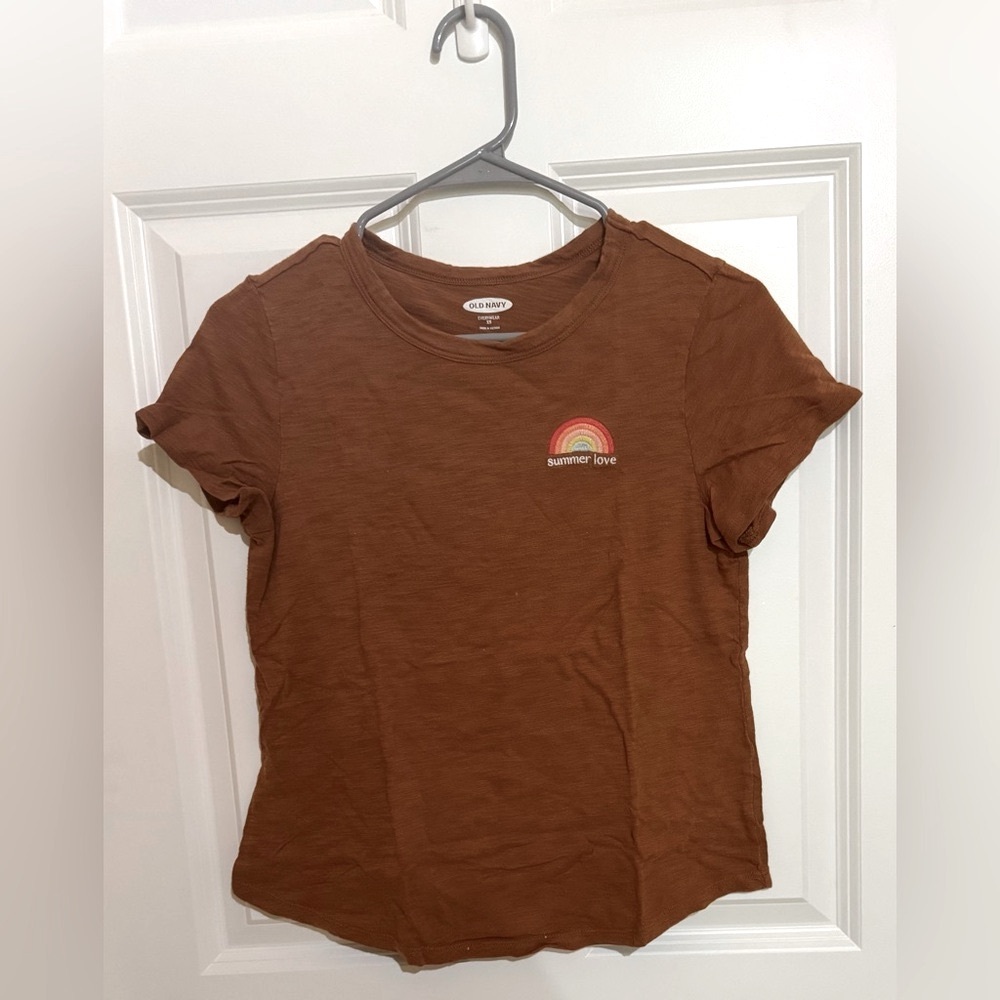 Old Navy Summer Love Rainbow Embroidered Tee